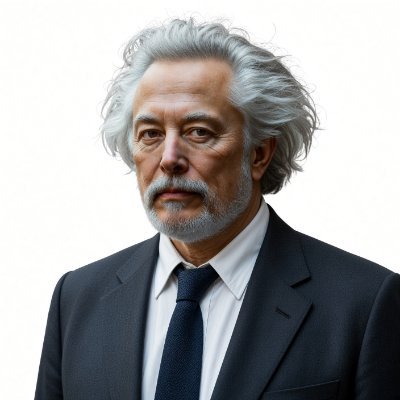 Harry Bōlz as an older genius with silver hair
